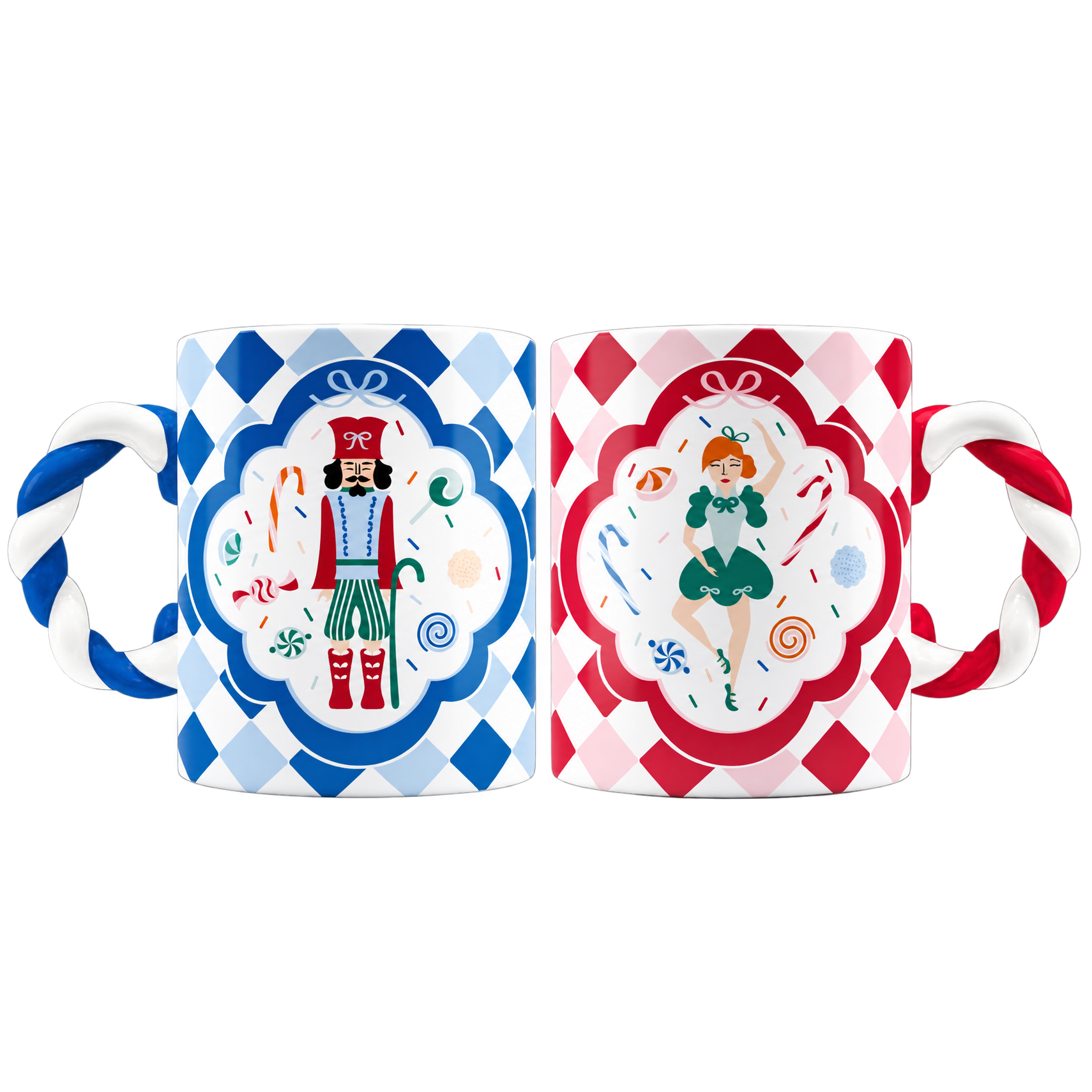 谷村有美 Heartful Christmas 03-04 Bialetti Candy Land Nutcracker Mugs – 10 oz – Set of 2 – S