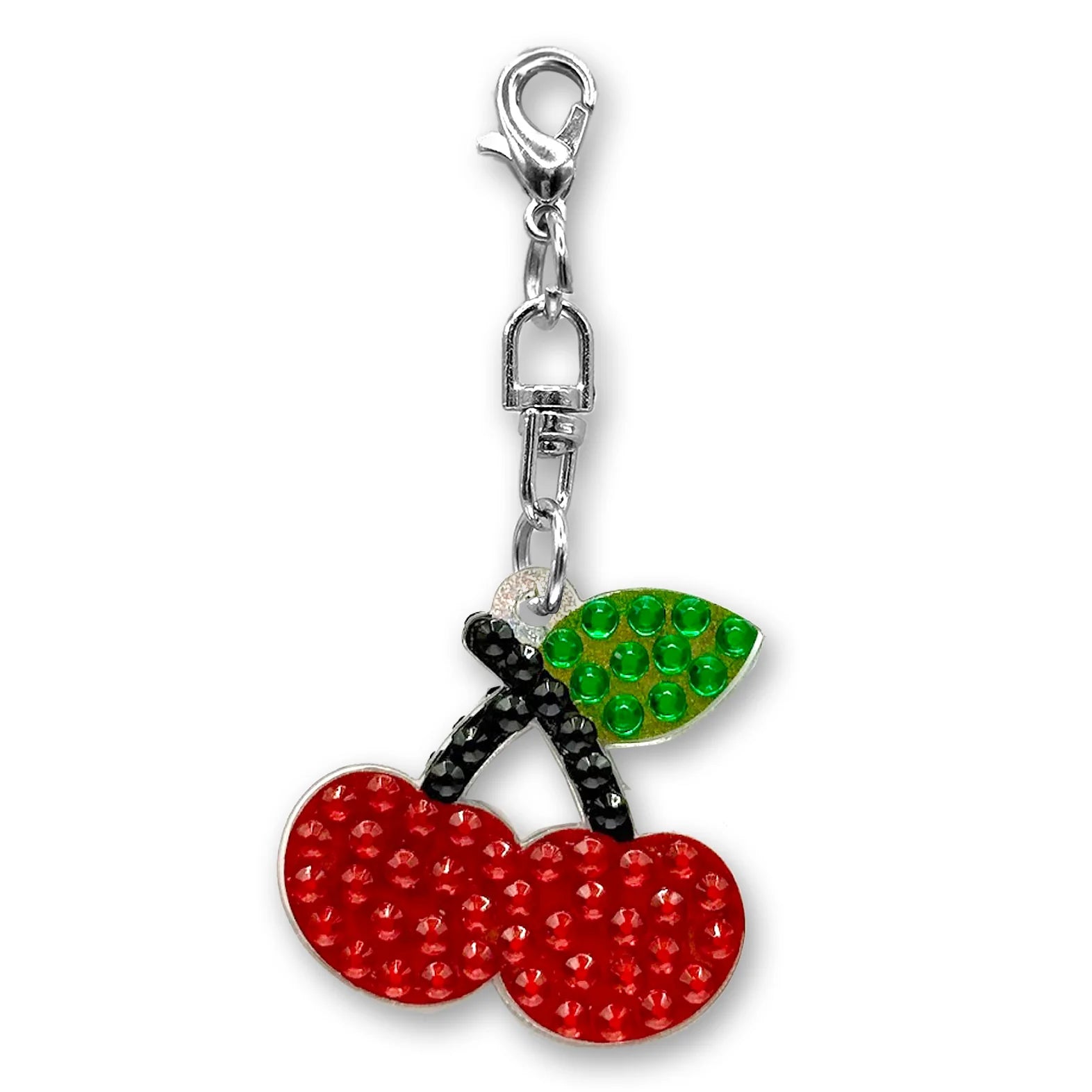 StickerBeans Clip on Sparkling Rhinestone Charms – Cherries