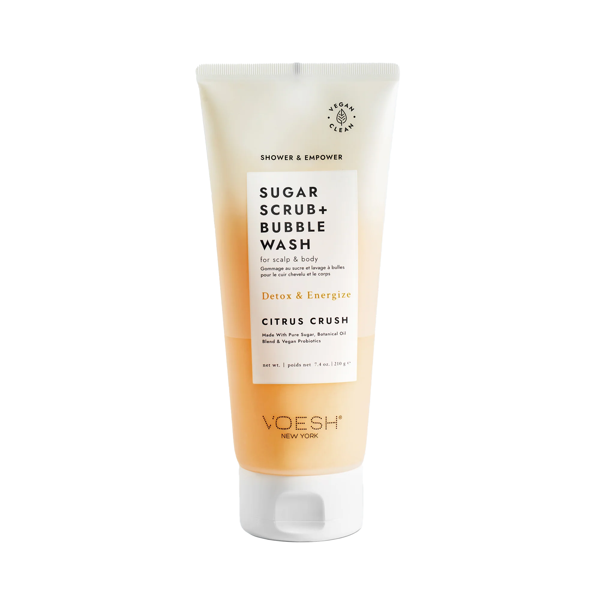 Voesh Sugar Scrub & Bubble Wash – 7.4 oz – Citrus Crush