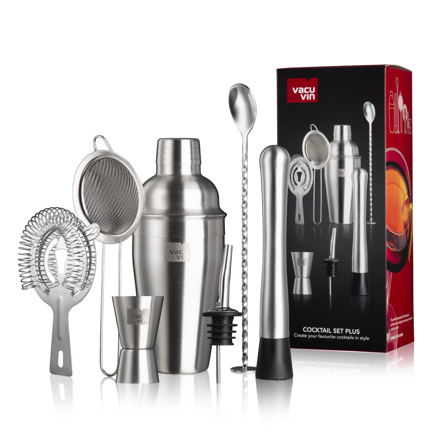 Vacu Vin Seven Piece Stainless Steel Cocktail Set