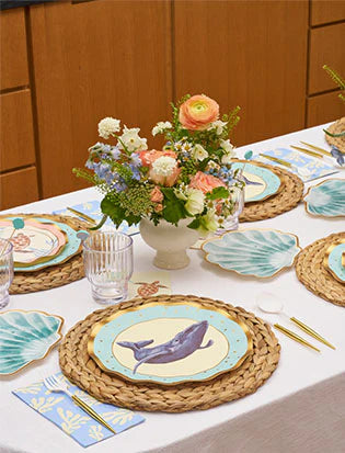 Sophistiplate Wavy Paper Dinner Plates – 8pk – Pastel Sea