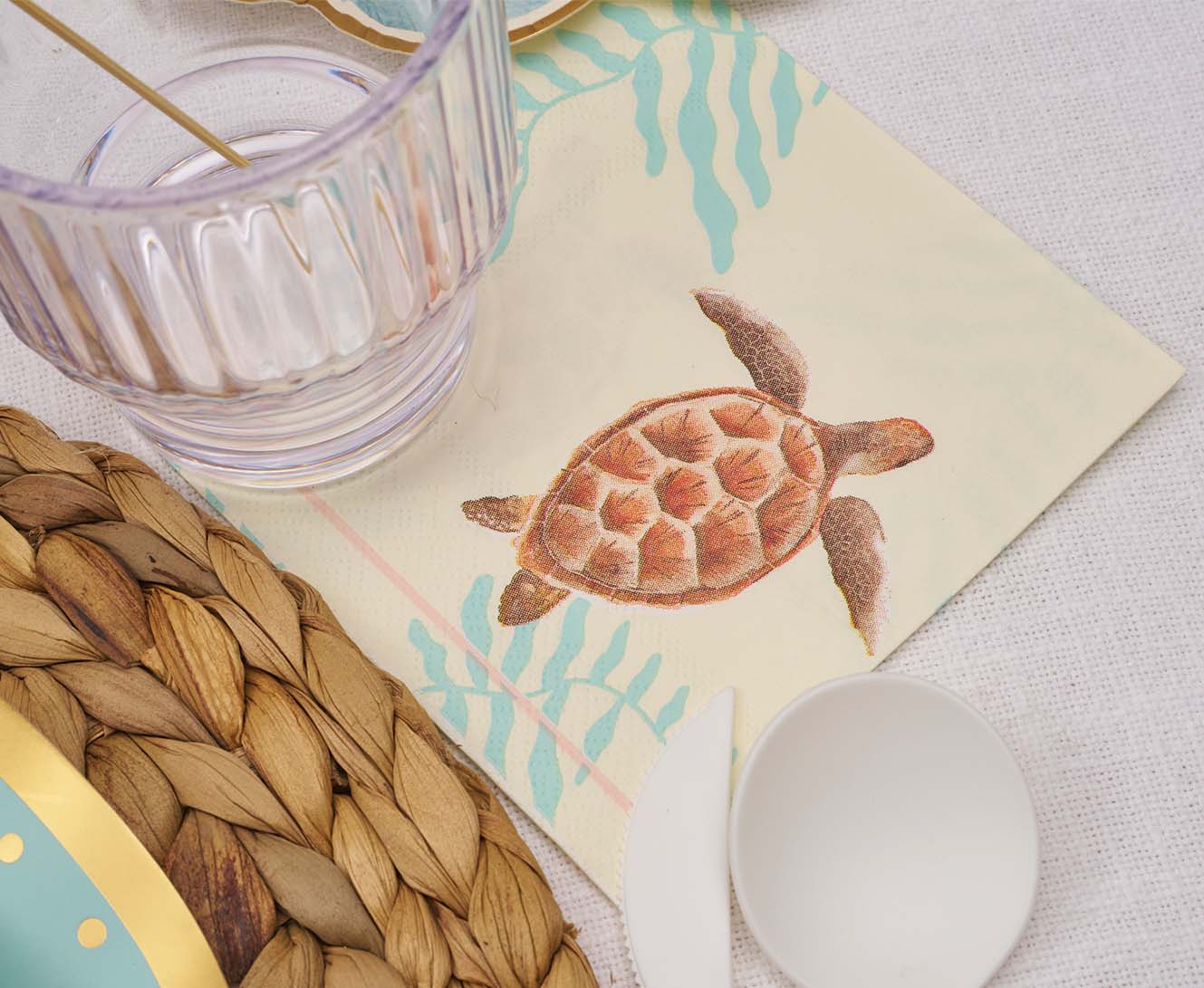 Sophistiplate Paper Beverage Napkins – Pack of 20 – Pastel Sea