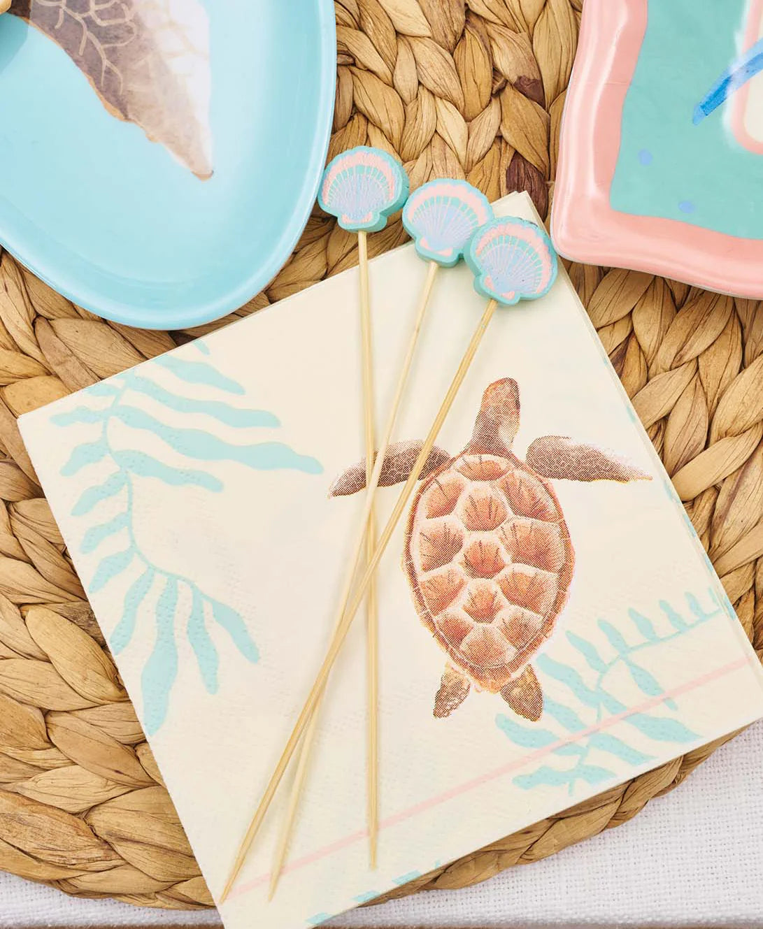 Sophistiplate Paper Beverage Napkins – Pack of 20 – Pastel Sea