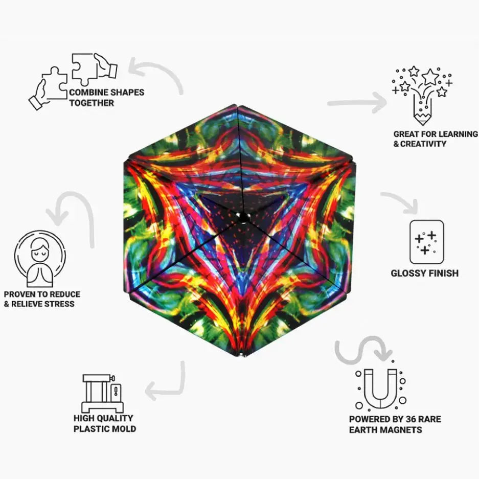 Shashibo Shape Shifting - Fidget Cube with 36 Rare Earth Magnets – Cosmic