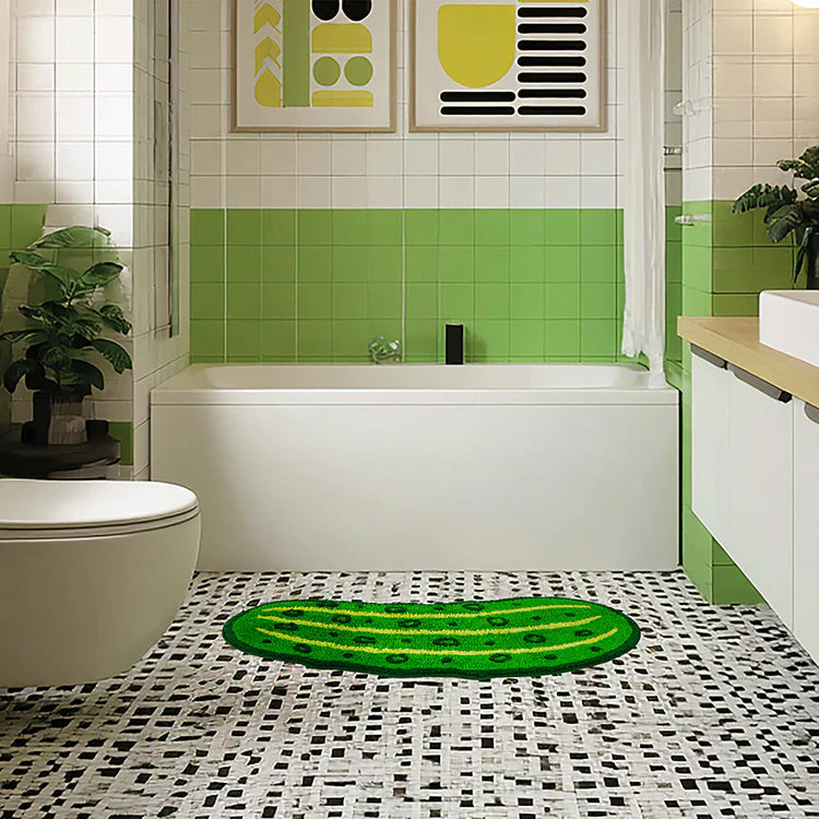 Kikkerland Pickle Bath Rug – 34" x 17"
