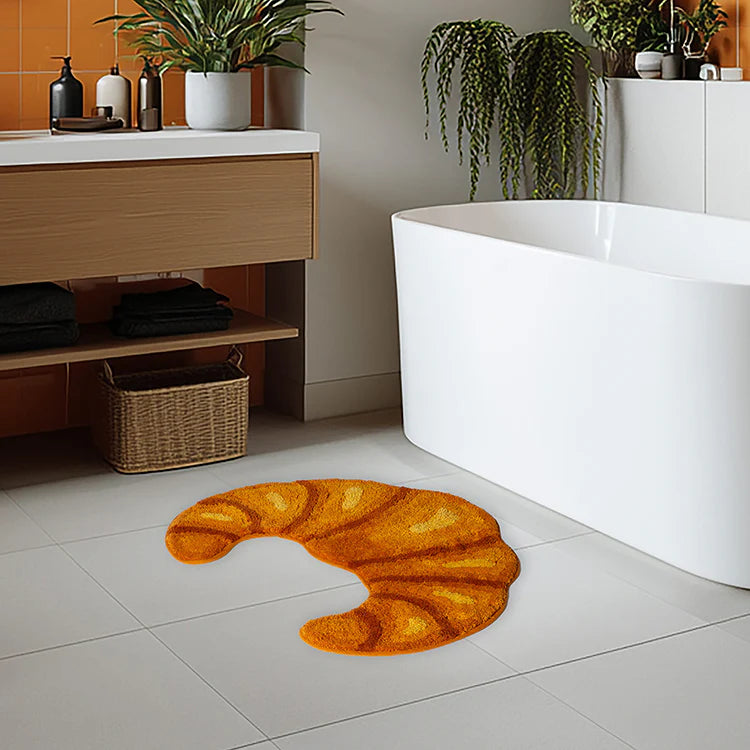 Kikkerland Croissant Bath Rug – 26" x 20"