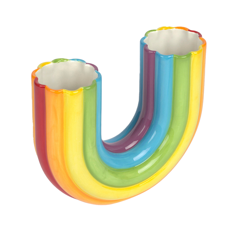Ceramic Rainbow Double Vase