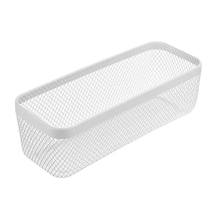 mDesign Wire Mesh Basket – White – 16” x 6” x 5"