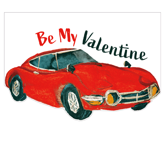 Caspari Red Hot Sports Car Valentine's Card – 1 Card & 1 Envelope