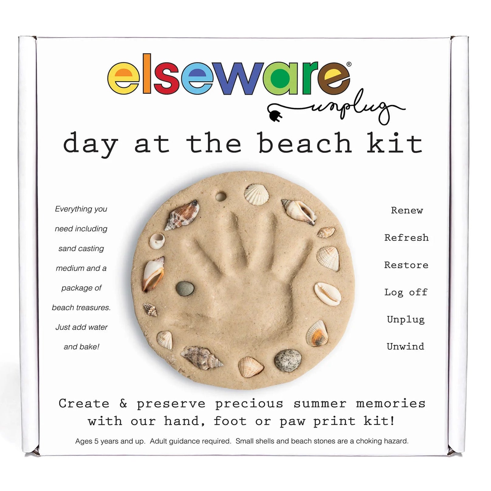 Elseware Unplug Day at the Beach – Kids Hand & Footprint Keepsake – S ...