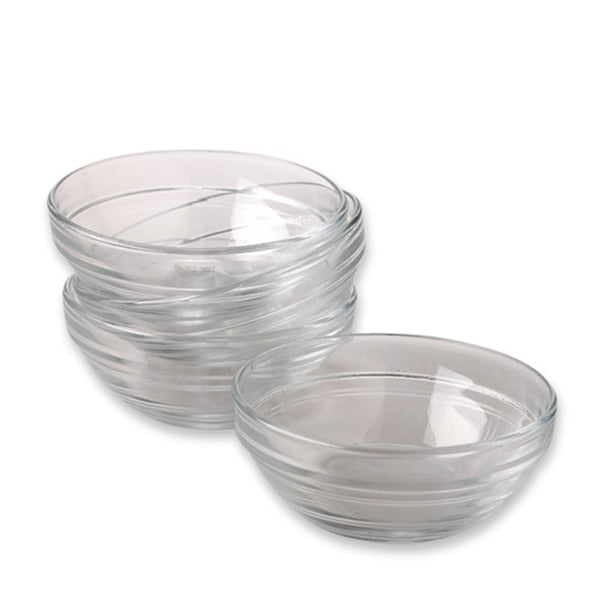 Clear Glass Prep Bowl Set – 3.5" – Pack of 4