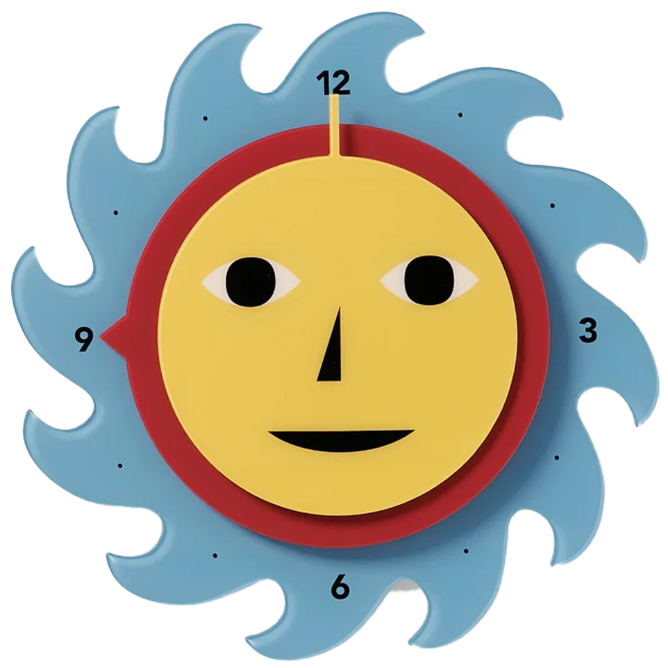 Areaware Dusen Dusen Everybody Clock – Blue|Red| Yellow