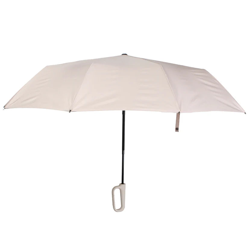 URBN ELEMNTS – Everyday Umbrella with Never-Forget Carabiner Handle – Cream