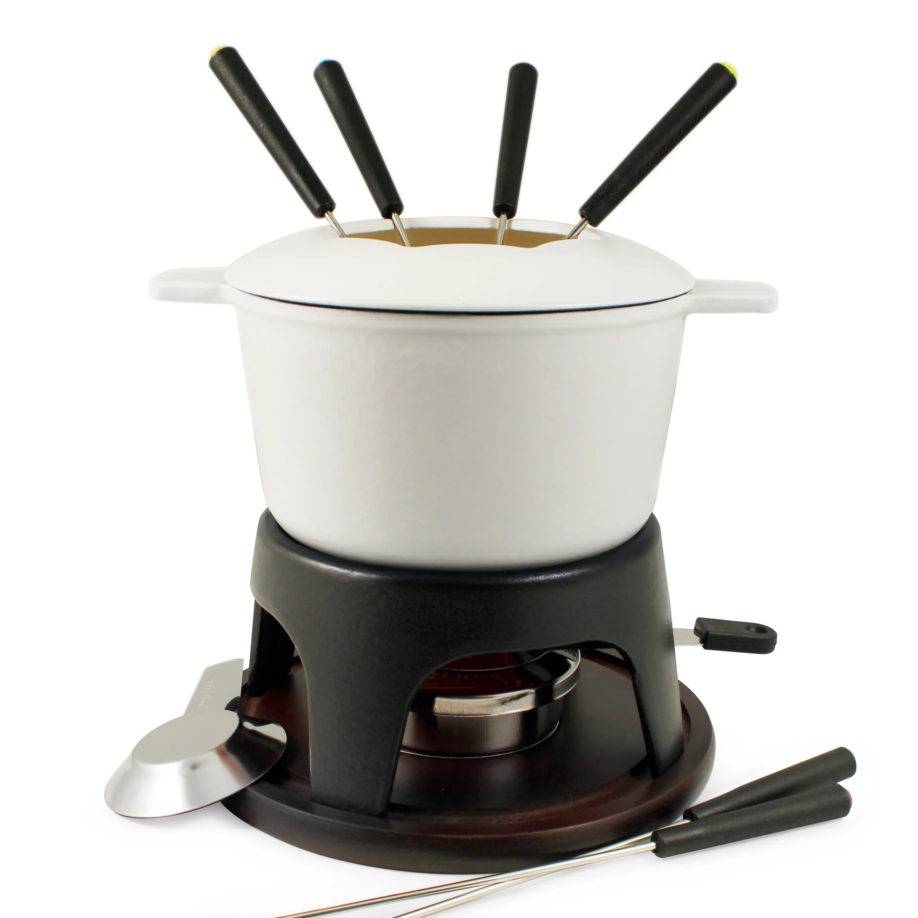 Cast Iron Fondue Set – Sierra Matte White