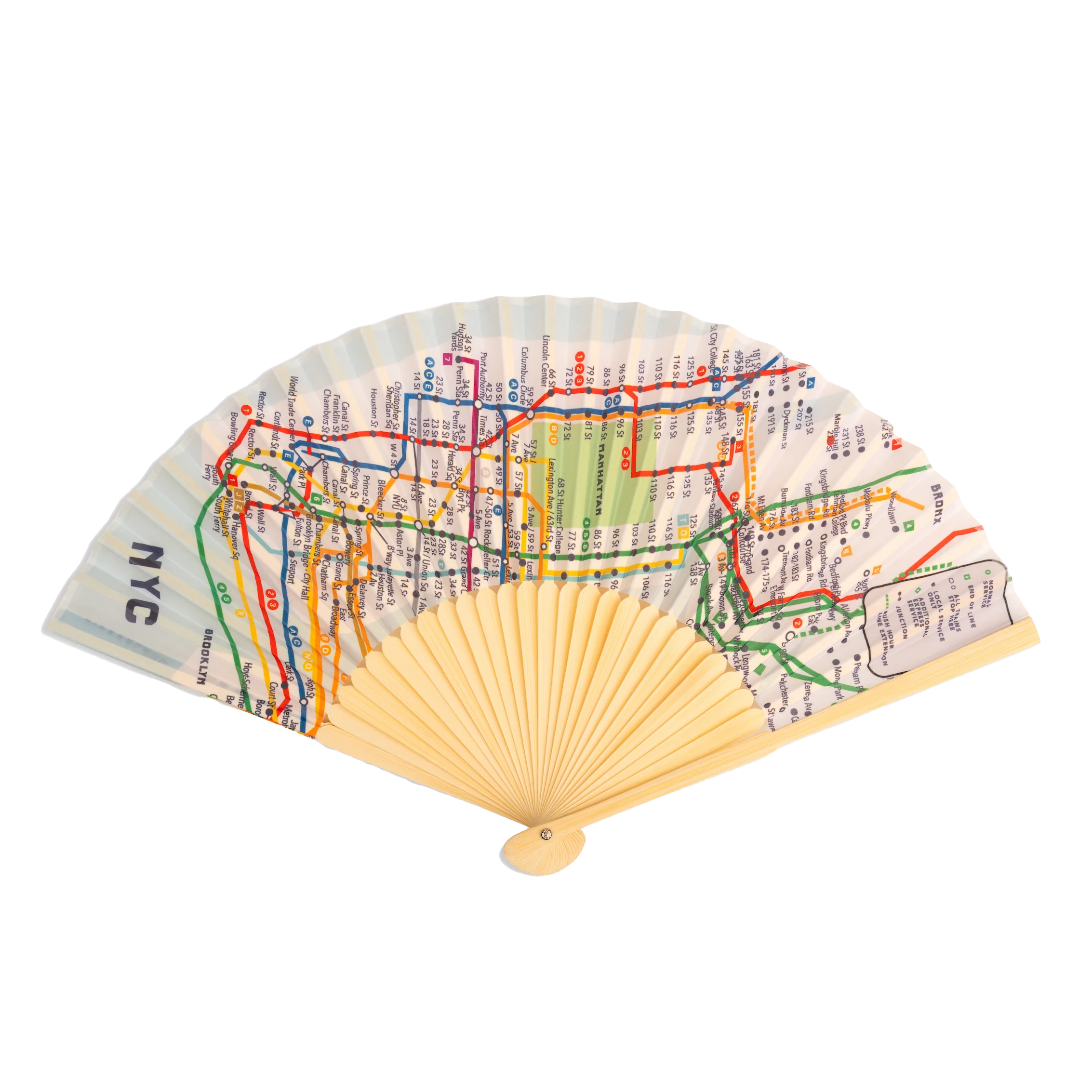 Kikkerland NYC Transit Map Paper Fan