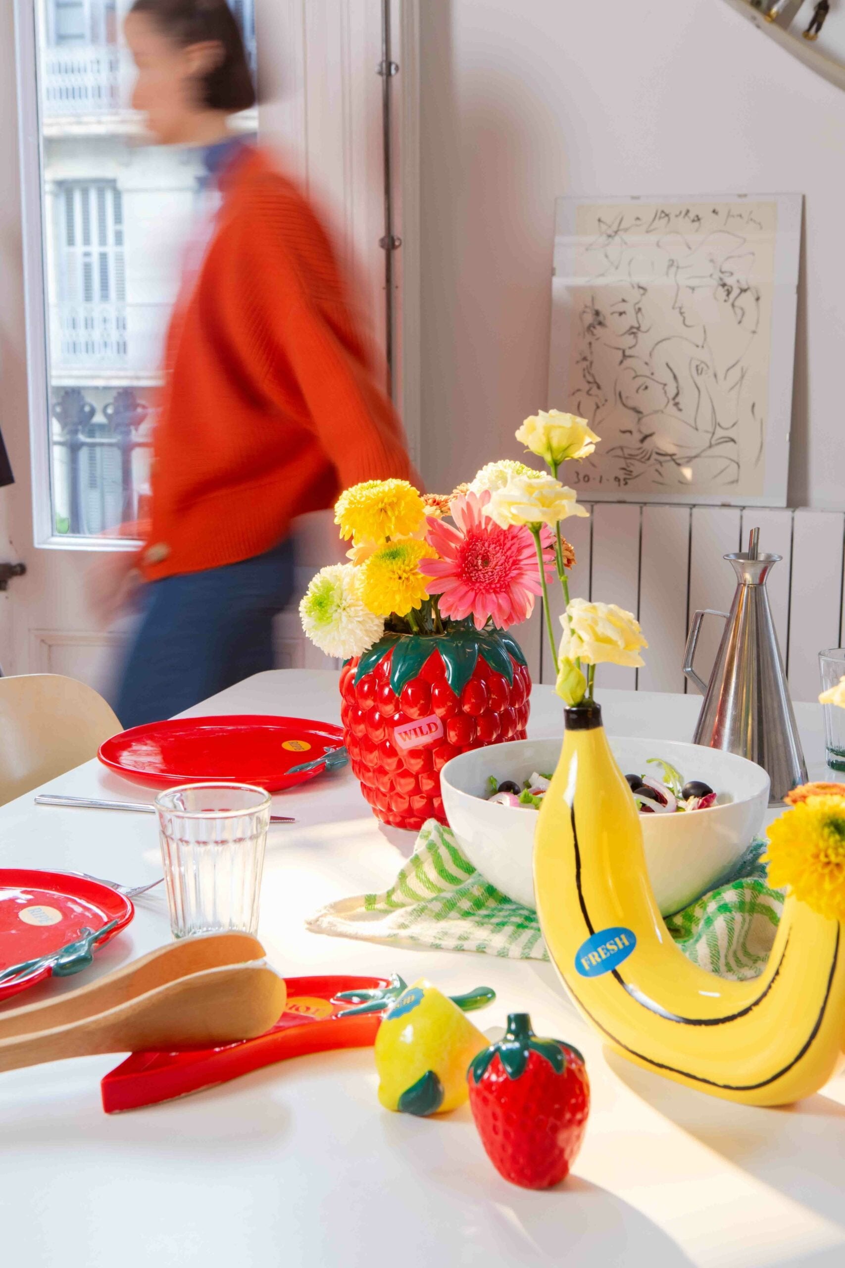 Farmers' Market Banana Ceramic Flower Vase
