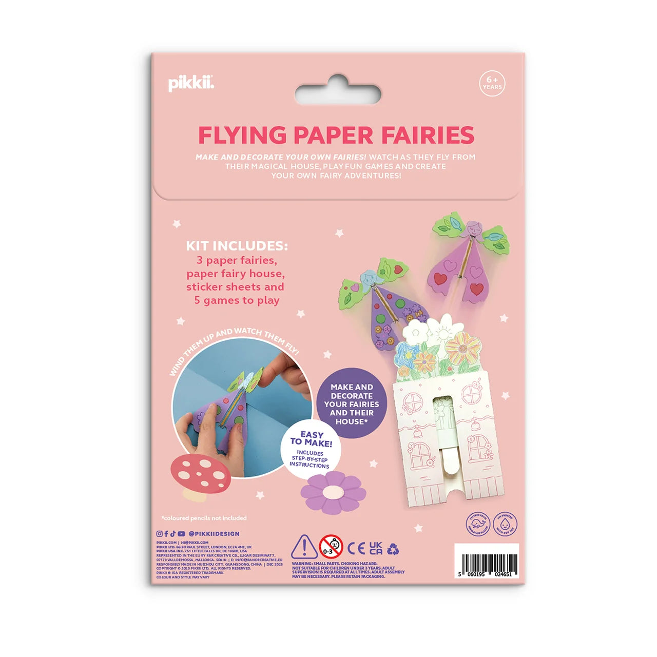 Pikkii Origami Craft Kit – Flying Fairies – Set of 3