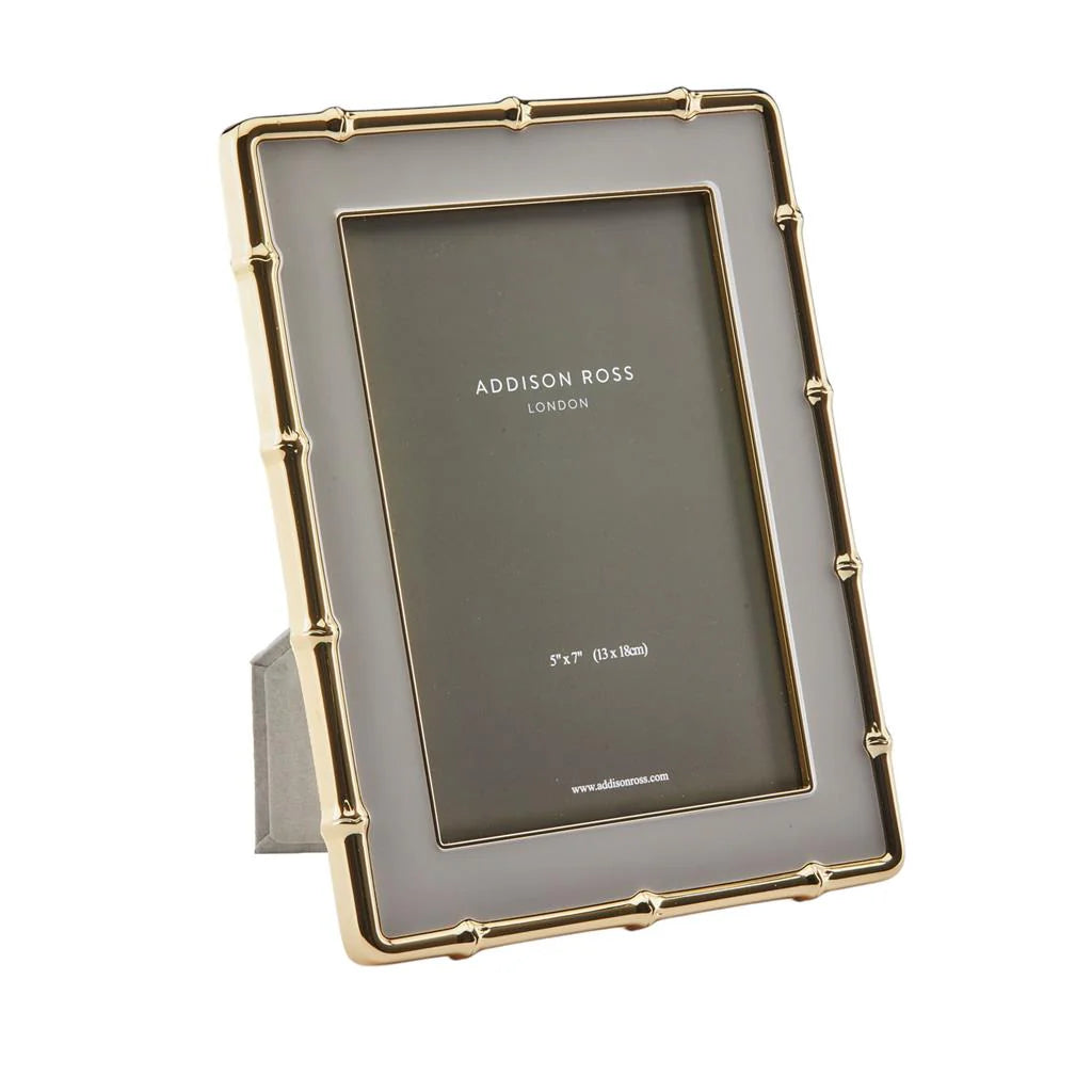 Addison Ross Bamboo Photo Frame – Chiffon & Gold Plate – 5" x 7"