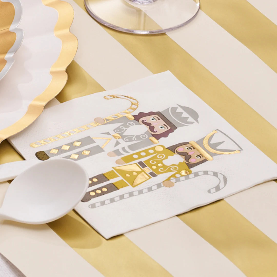 Sophistiplate Gilded Nutcracker Christmas Cocktail Napkins – 20pk