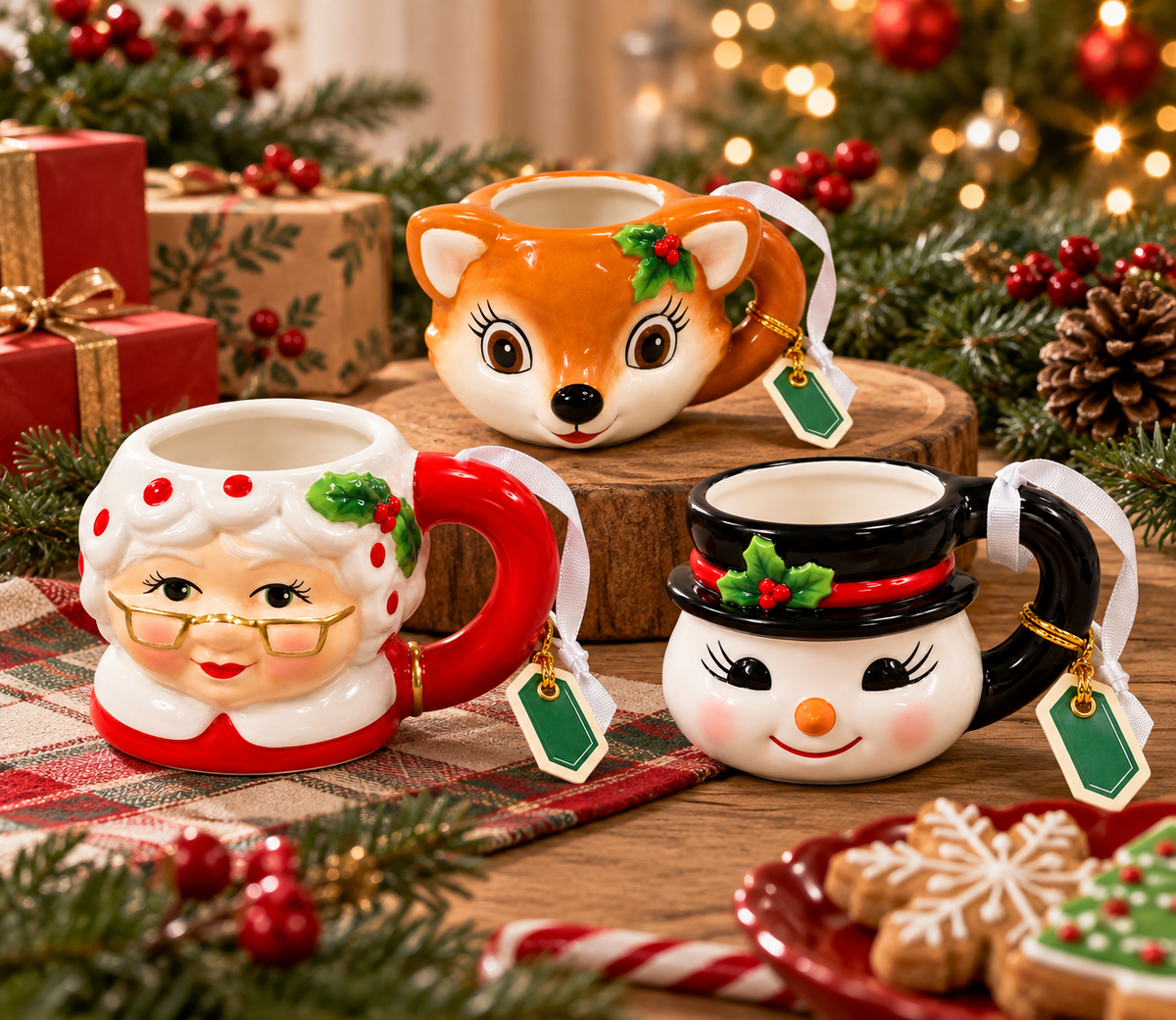 Mr. Christmas Ceramic Mini Christmas Mug Ornament – 1.5" – Assorted – Each Sold Separately