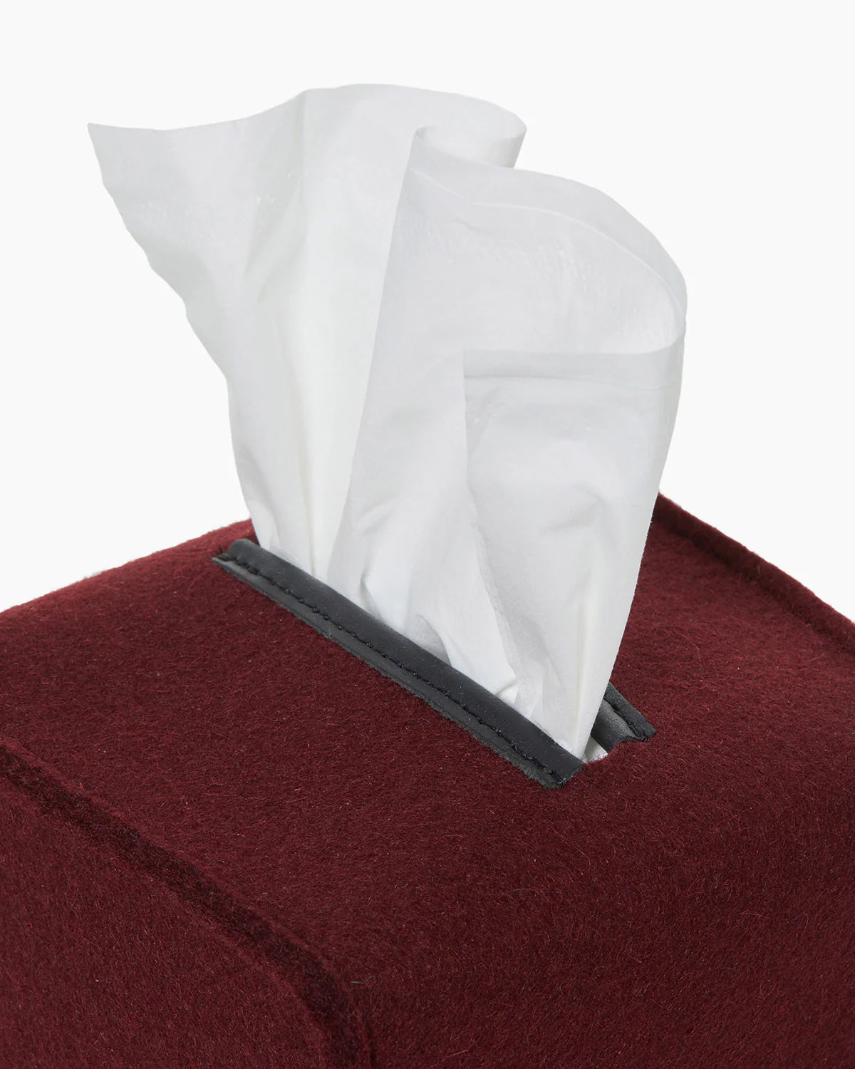 Graf Lantz Small Felt Tissue Box Cover – Burgundy