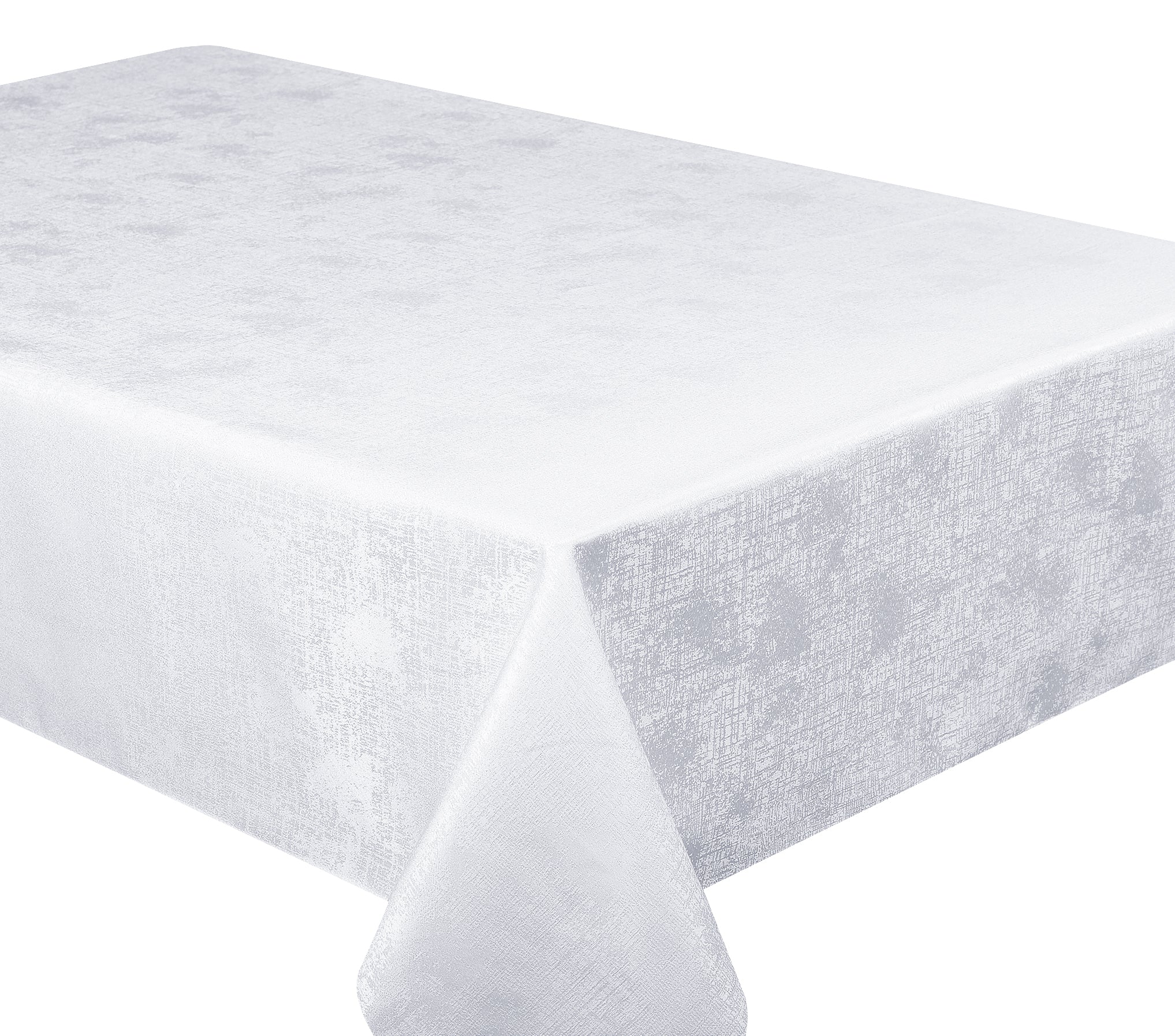 Looks & Feels Like Silk Polyester Table Cloth – White Glimmer – 60"x 90"
