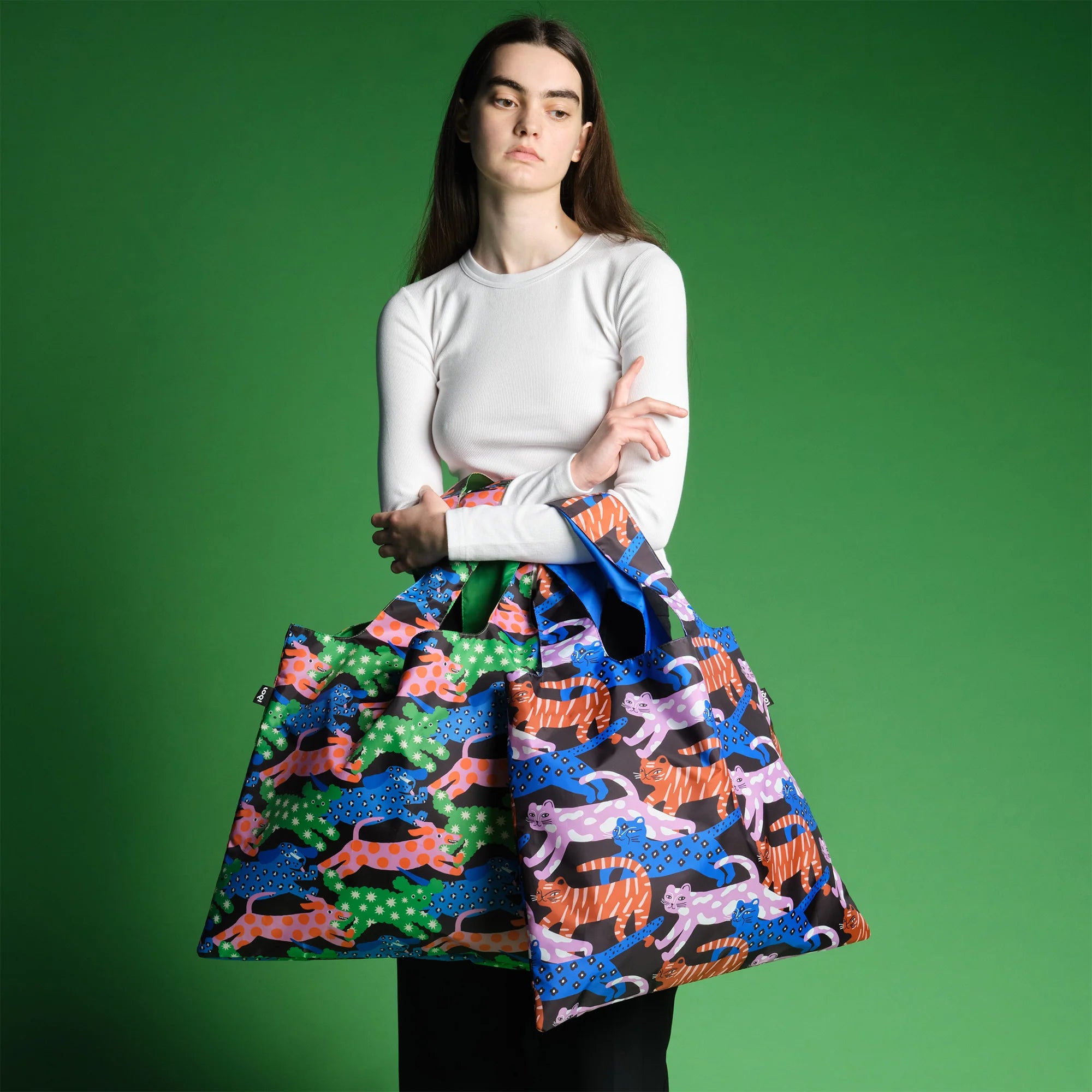 LOQI Reusable Tote Bag – Glitter Power Cats