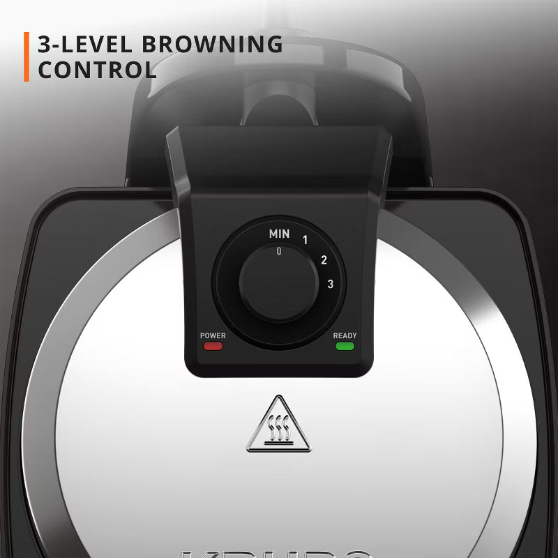 Krups Stainless Steel 180° Flip Rotating Belgian Waffle Maker