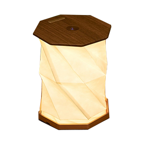 Twist Hexagon Lamp – Walnut – 5" x 7"
