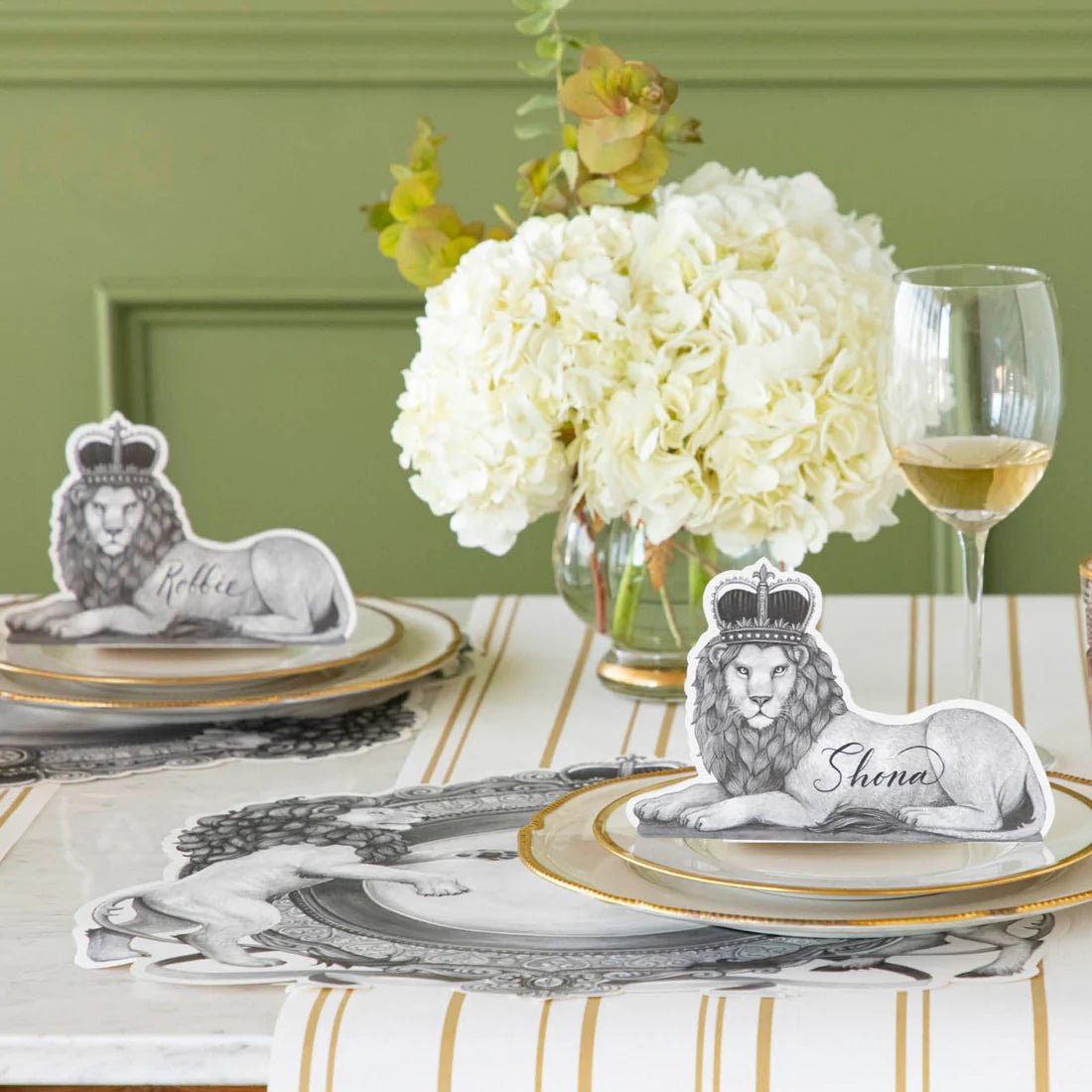 Hester & Cook Place Cards – Regal Lion - Set of 12