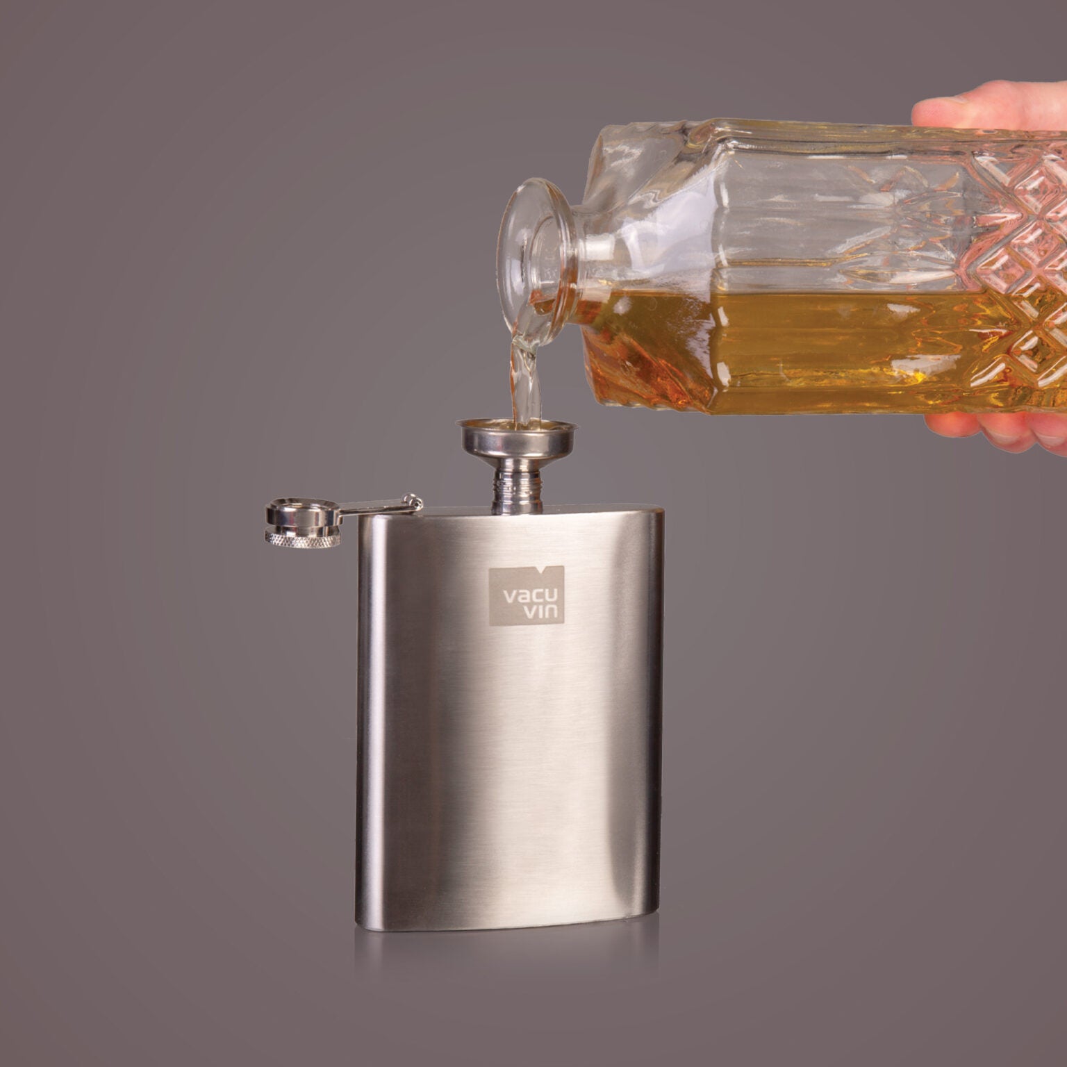 Vacu Vin Stainless Steel Hip Flask – 8oz.