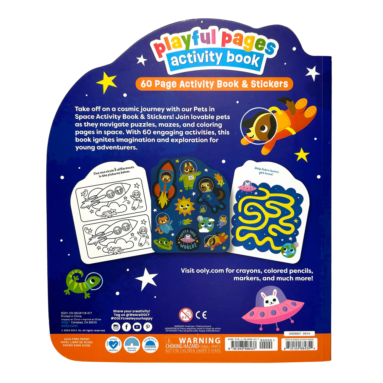 Ooly Playful Pages Activity Book - Pets in Space