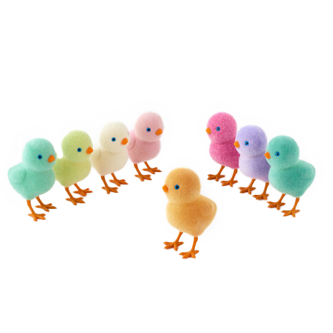 Flocked Chick – 6.5" – Assorted Colors – Each Sold Separately