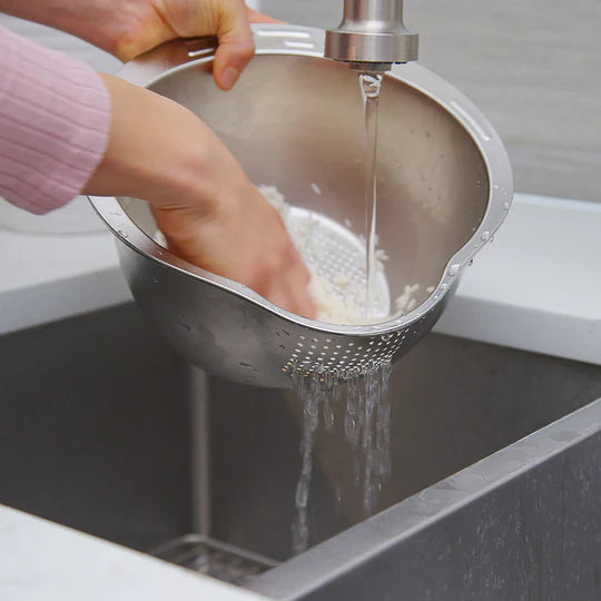 Joyce Chen Rice Washer & Colander Rust-Resistant Stainless Steel – 9.5" dia. x 5"