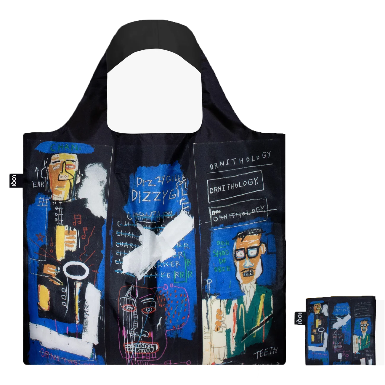 LOQI Recycled Reusable Tote Bag – Jean-Michel Basquiat – Horn Players