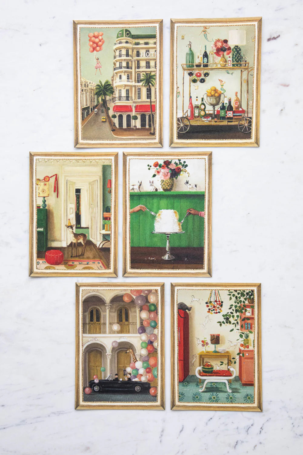 Hester & Cook Flat Note Boxed Cards – Fabulous Fête – Set of 6