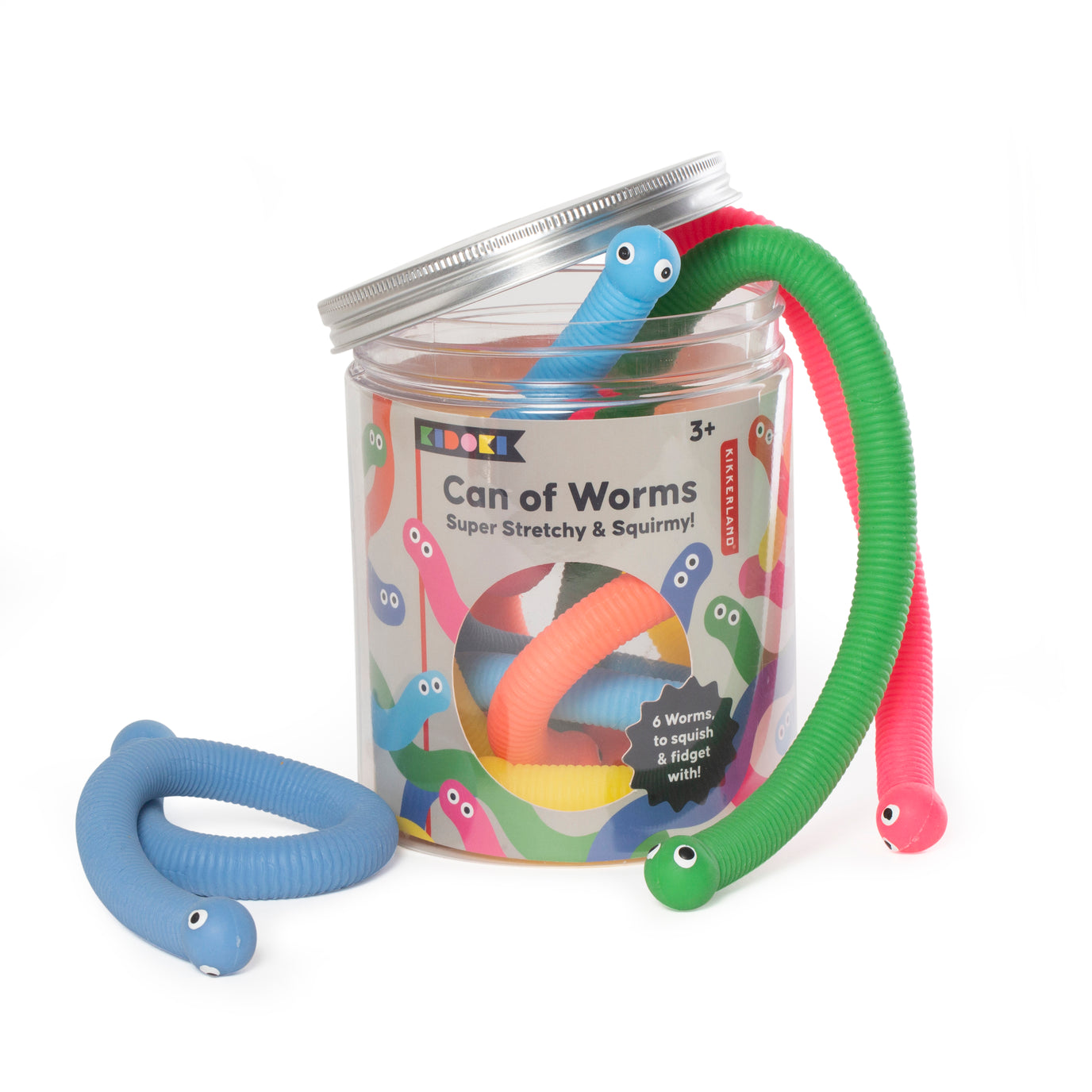 Kidoki Can of Worms Fidget Toy – Can of 6
