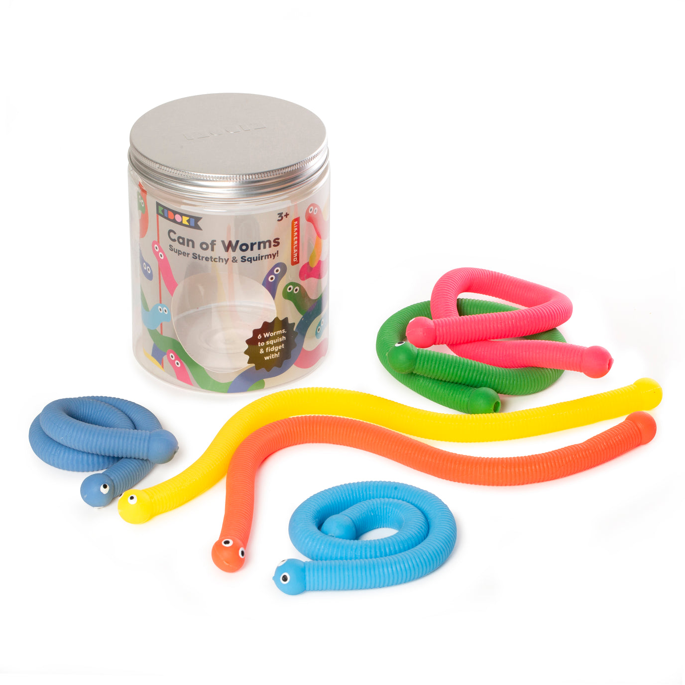 Kidoki Can of Worms Fidget Toy – Can of 6