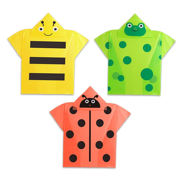 Kidoki Garden Friends Rain Ponchos – Assorted Styles – Each Sold Separately