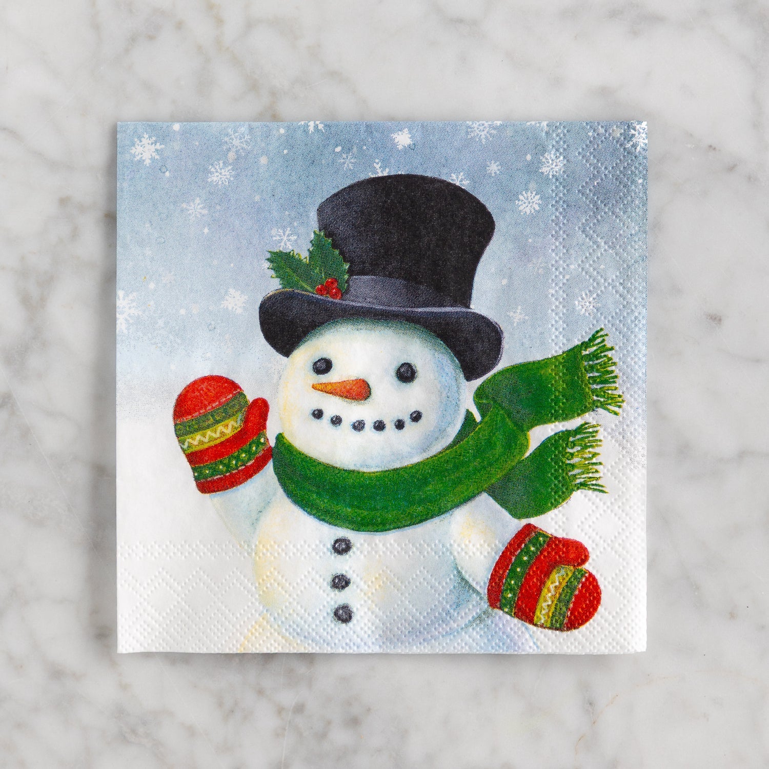 Hester & Cook Beverage Napkin – Snowman – 20pk