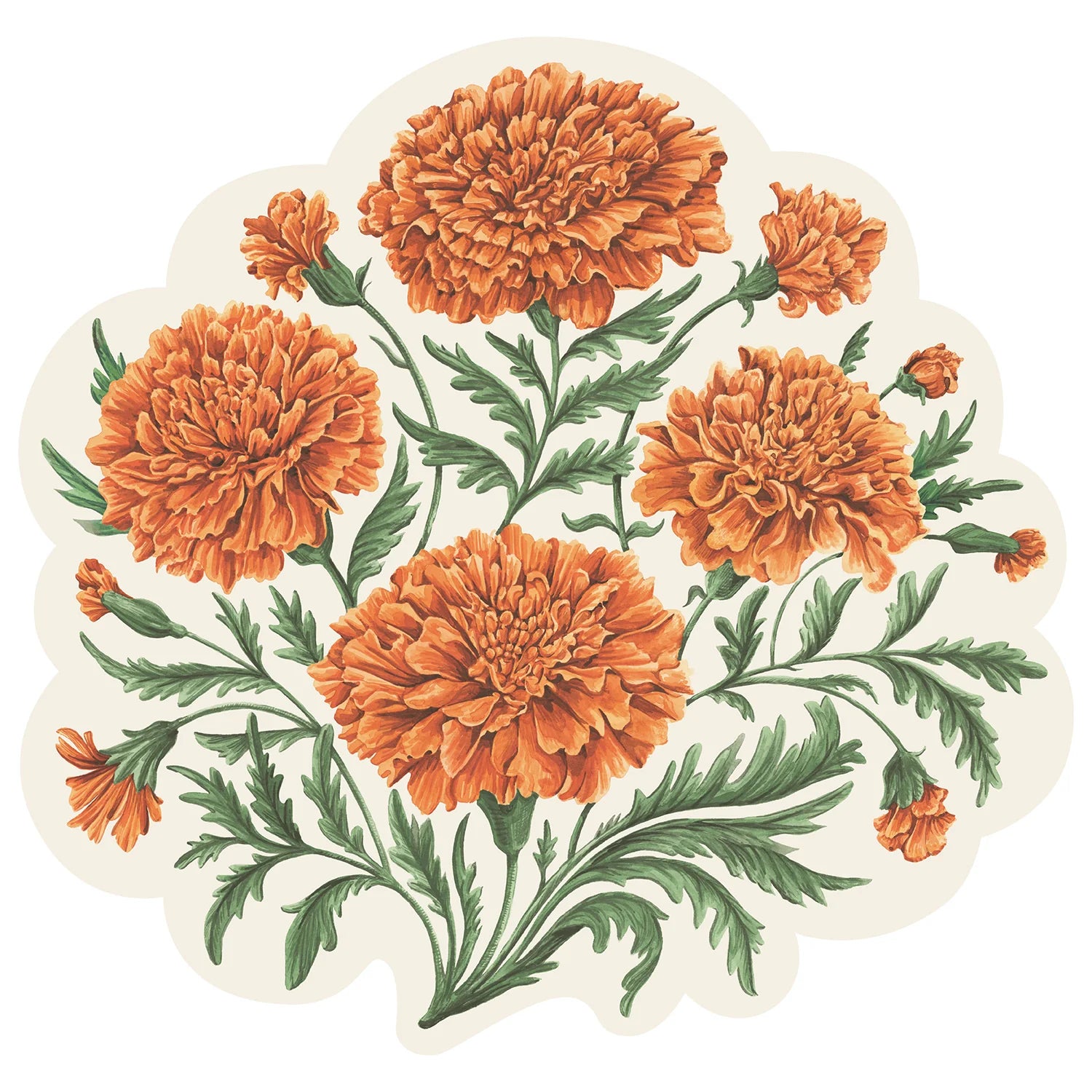 Hester & Cook Die-Cut Paper Placemats – Marigold Bouquet – Pack of 12