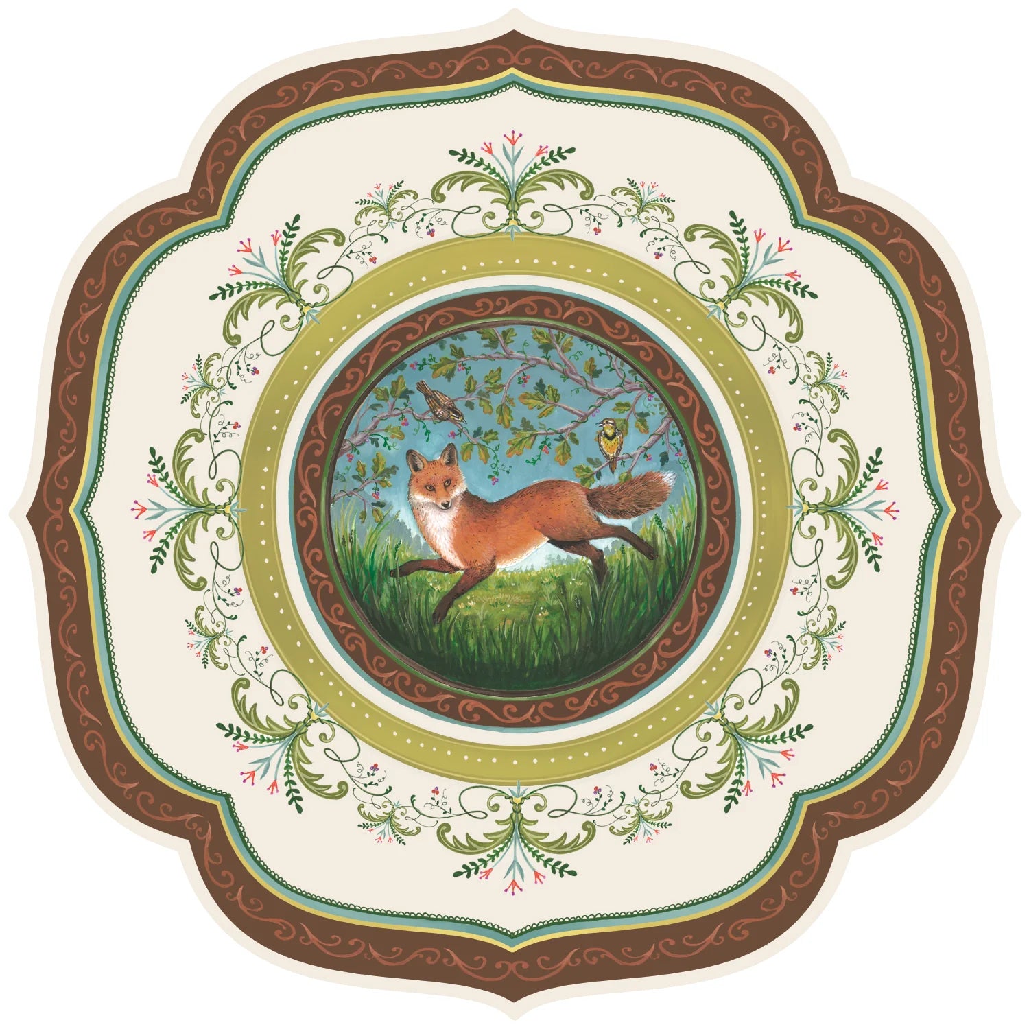 Hester & Cook Die-Cut Paper Placemats – Fanciful Fox China – Pack of 12