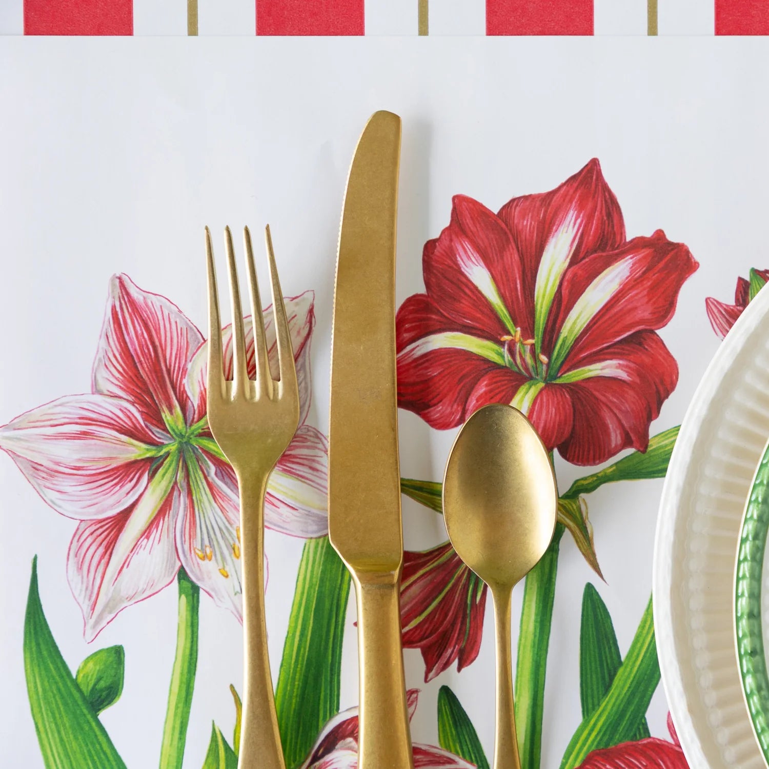 Hester & Cook Paper Placemats - Amaryllis Blooms – 18 Per Pack