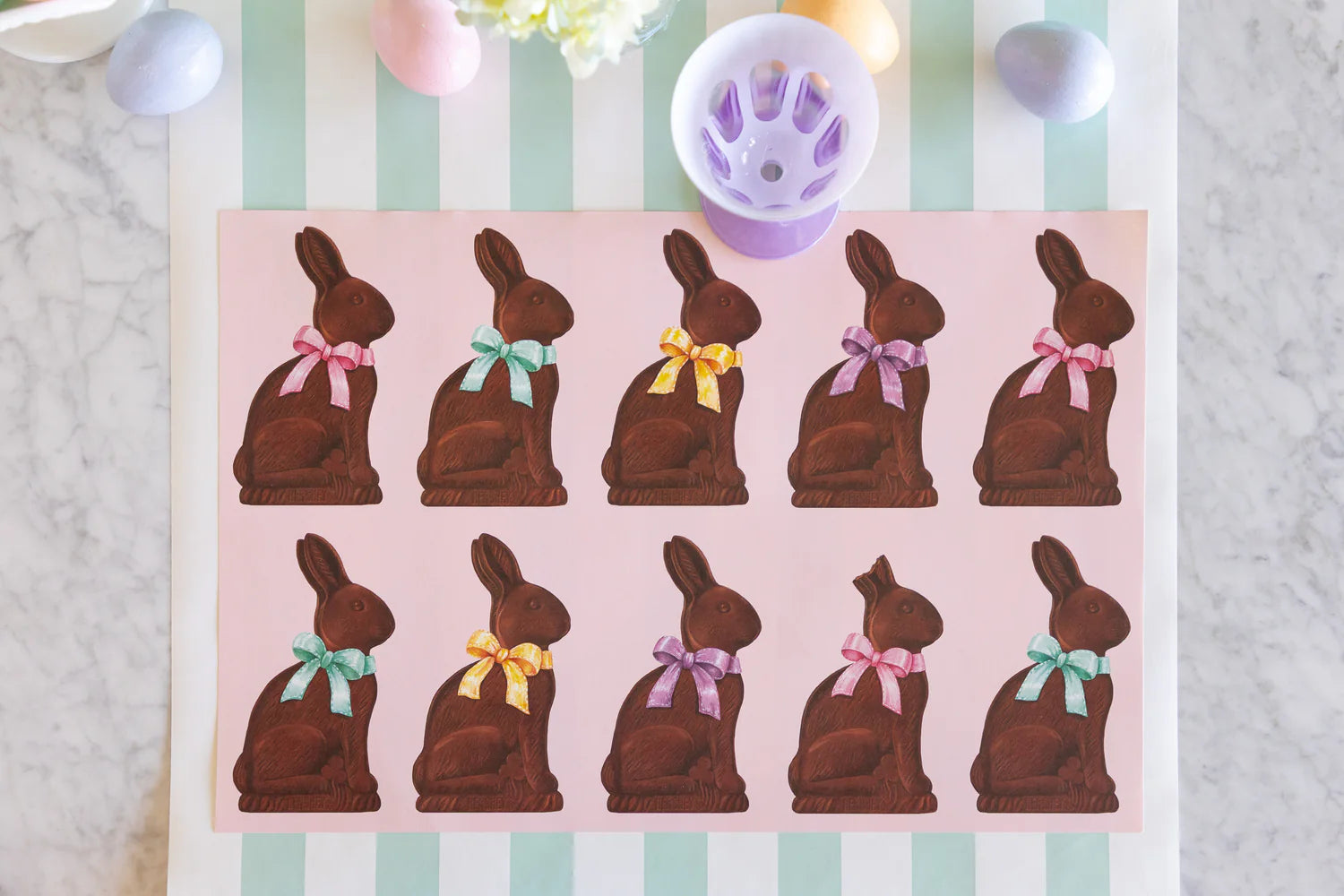 Hester & Cook Paper Placemats - Hershey's Chocolate Bunny – Pack of 18