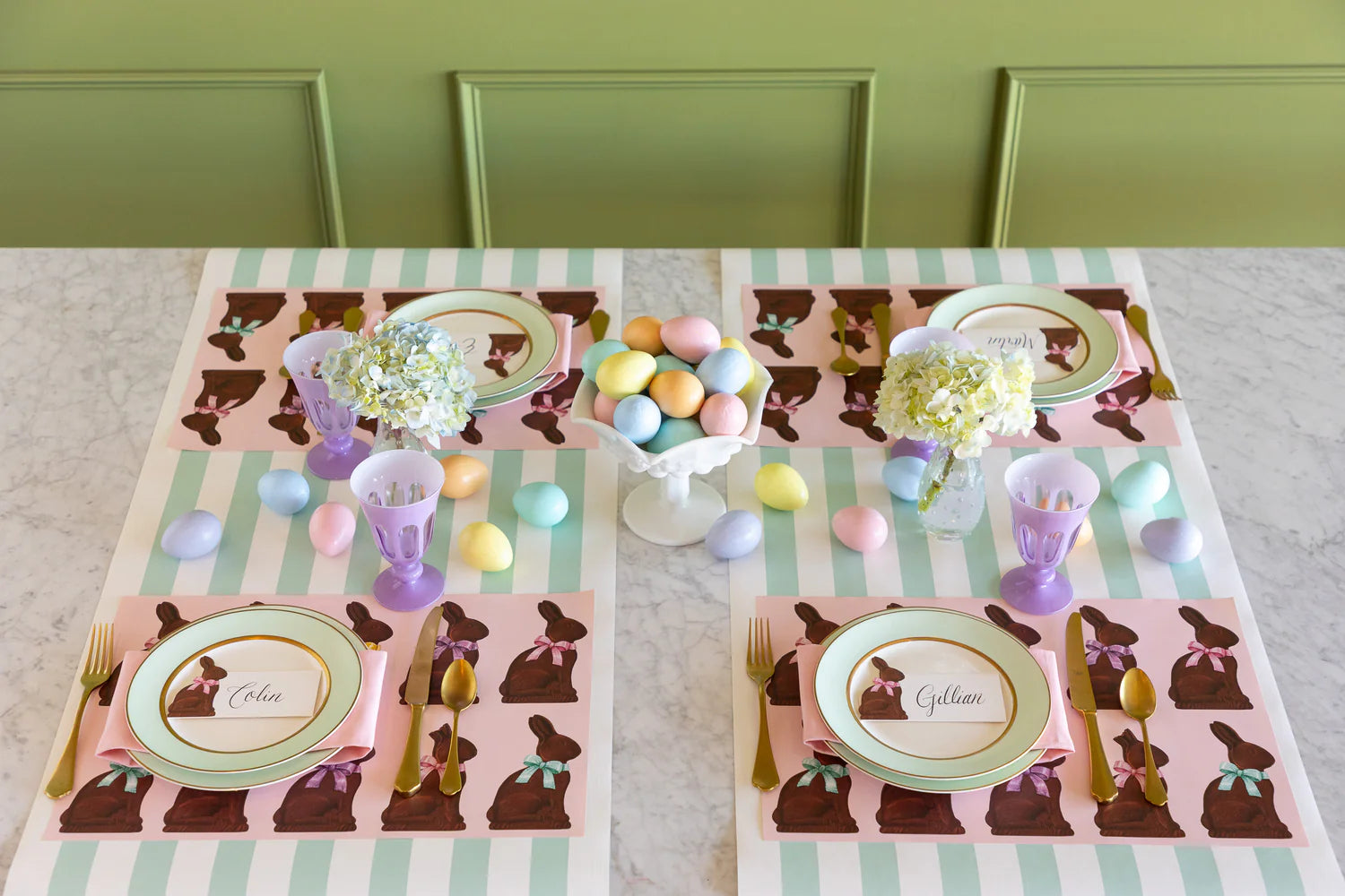 Manteles individuales de papel Hester & Cook - Conejo de chocolate Hershey's - Paquete de 18