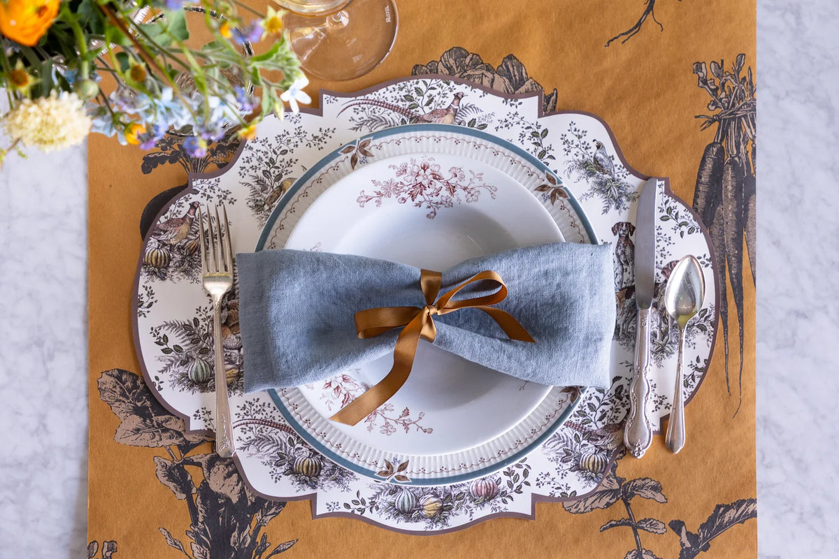 Hester & Cook Paper Placemats - Die-cut Harvest Toile Frame – Pack of 12
