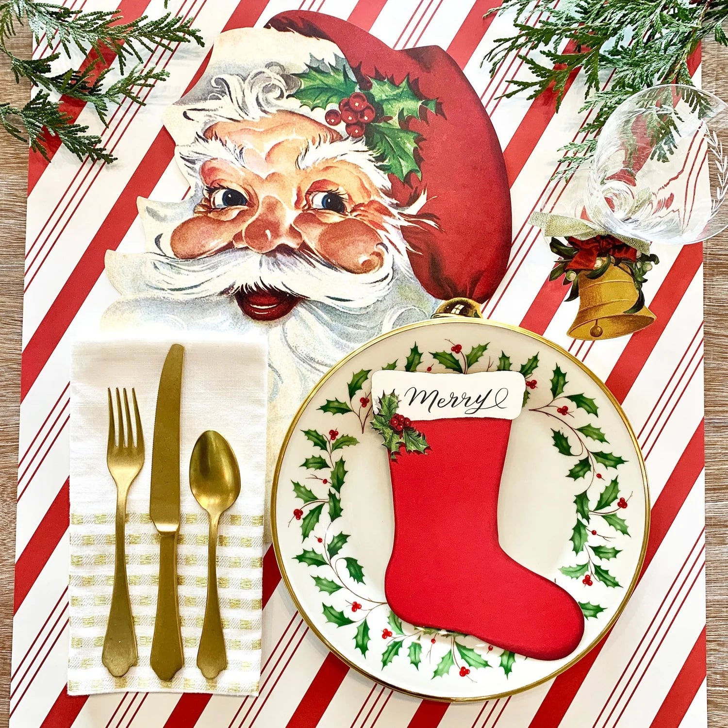 Hester & Cook Die-cut Paper Placemats – Santa – 12