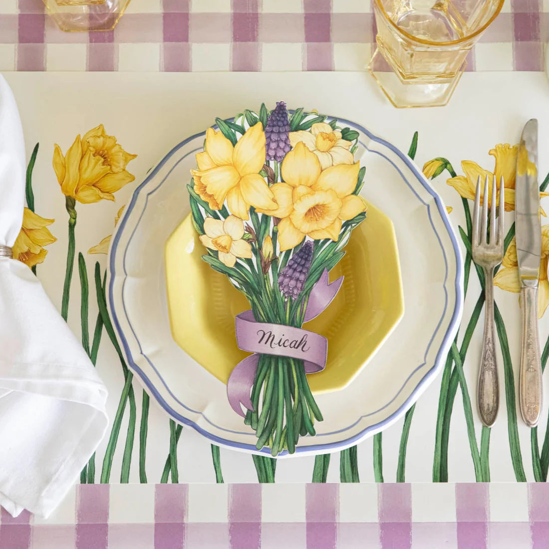 Hester & Cook Paper Placemats - Field of Daffodils – 18 Per Package