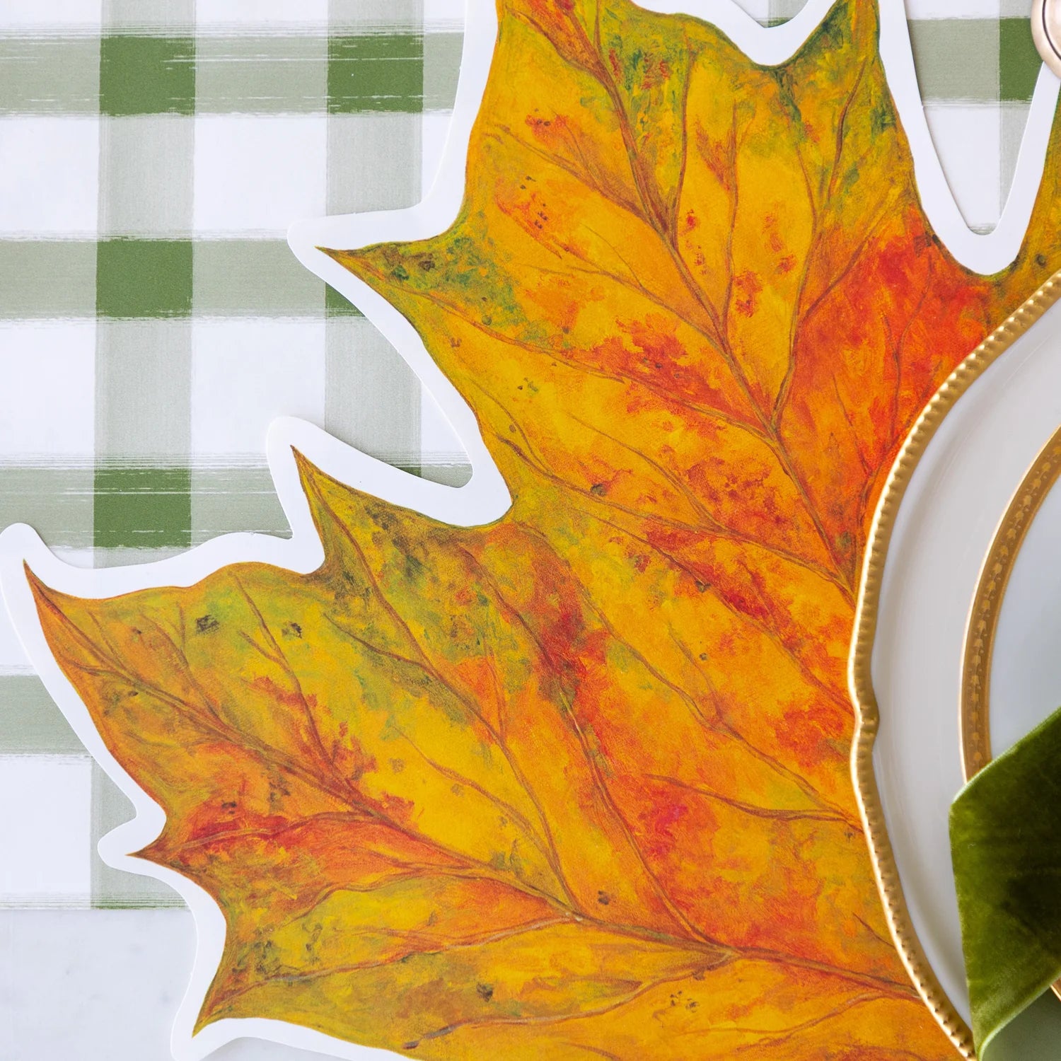 Hester & Cook Die-Cut Paper Placemats – Fall Leaf – Pack of 12
