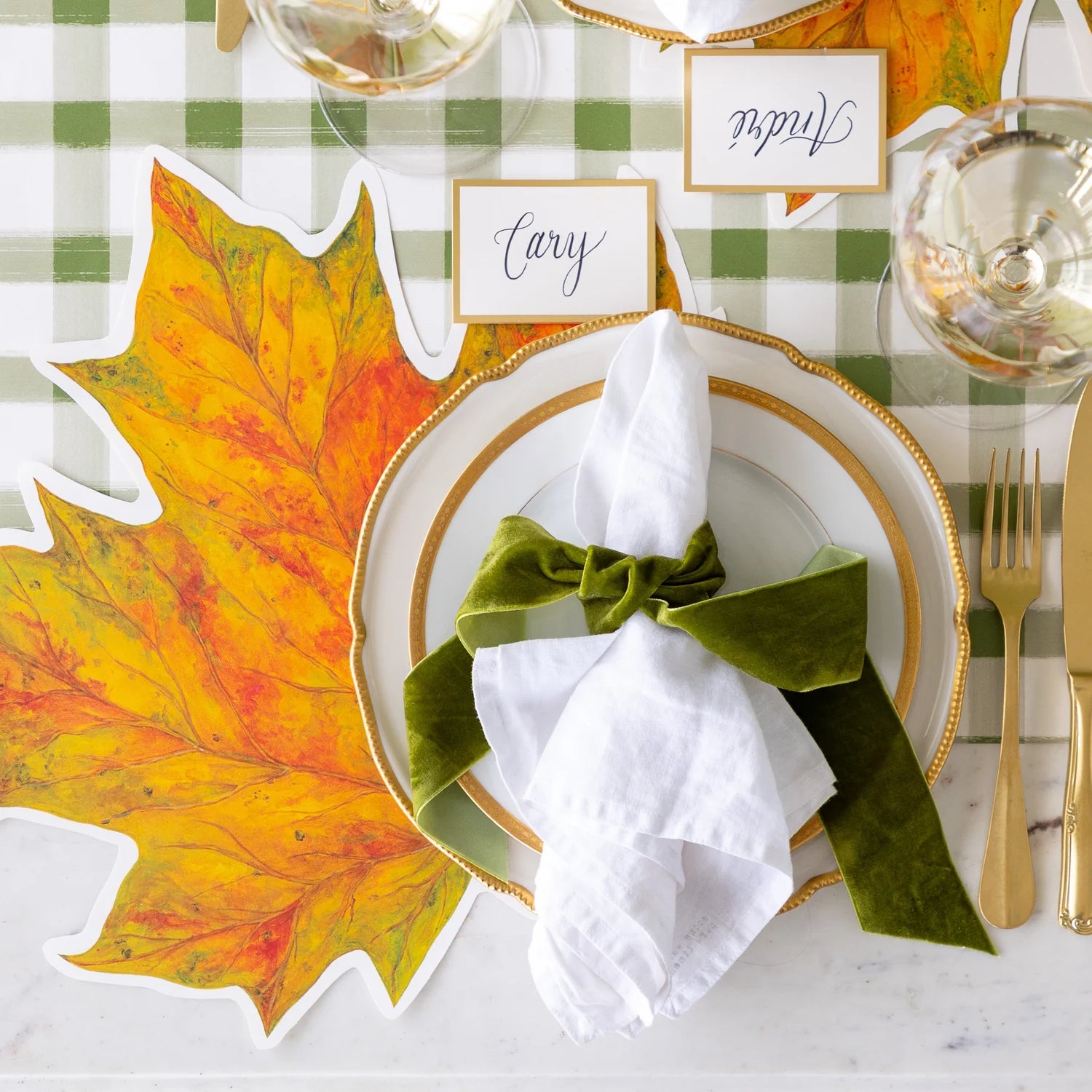 Hester & Cook Die-Cut Paper Placemats – Fall Leaf – Pack of 12